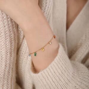 18K Gold Plated Multicolor Crystal Necklace